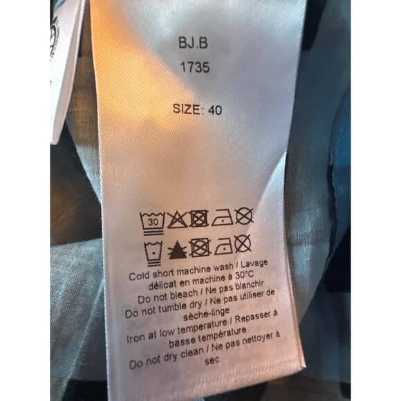 Ganni Checkered Cotton & Silk Midi Dress Size 40 US 8 Cottage Prairie - Picture 4 of 6